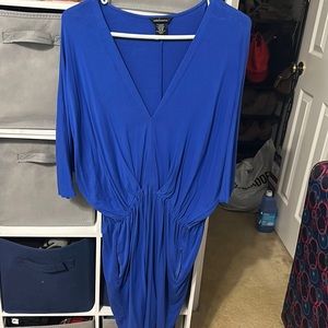 Blue drape dress with pockets